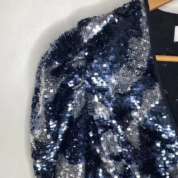 Tanya Taylor Zoey Sequin Camo Wrap Dress size 2